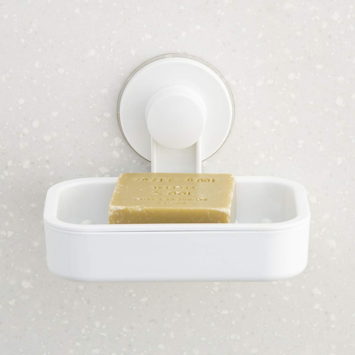 Home Centre Soap Dish with Adhesive and Suction Cup, White