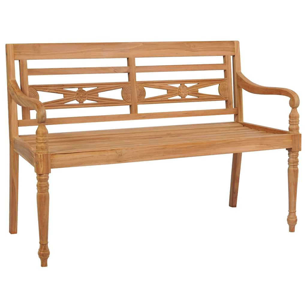 vidaXL Elegant Batavia Bench 47.2 - ic Teak Hardwood Garden Bench - Weather and Durable Patio Furniture - Easy Assembly - Comfor