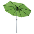 Tempera 9' Outdoor Market Patio Table Umbrella With Push Button Tilt And Crank,Large Sun Umbrella With Sturdy Pole&Fade Resistant Canopy,Easy To Set,Grass Stripe