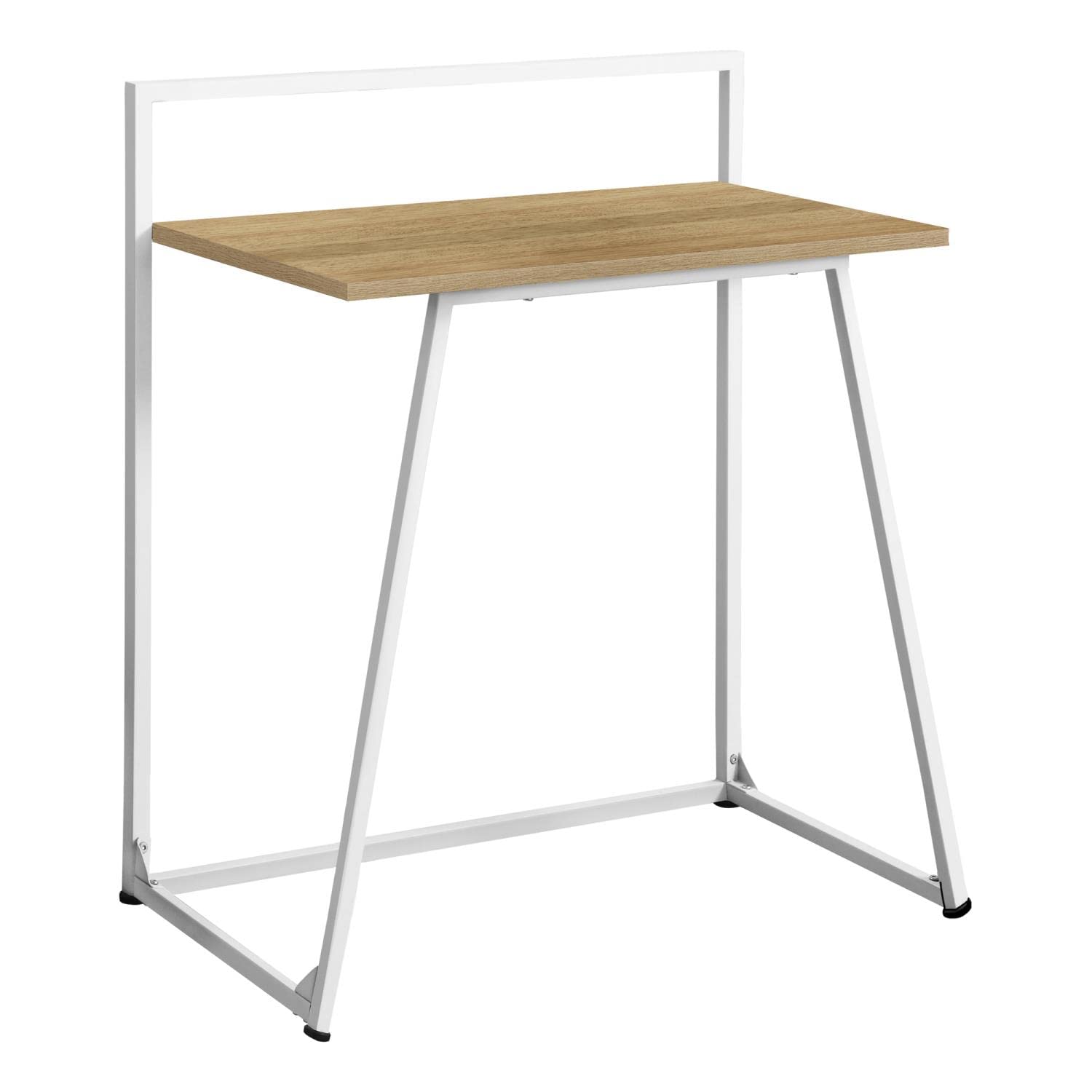Monarch Specialties 7119 Computer Desk, Home Office, Laptop, 30' L, Work, Laminate, Contemporary, Modern Desk-30 L Juvenile, 29.5' L x 17.75' W x 34' H, Natural Wood-Look/White Metal