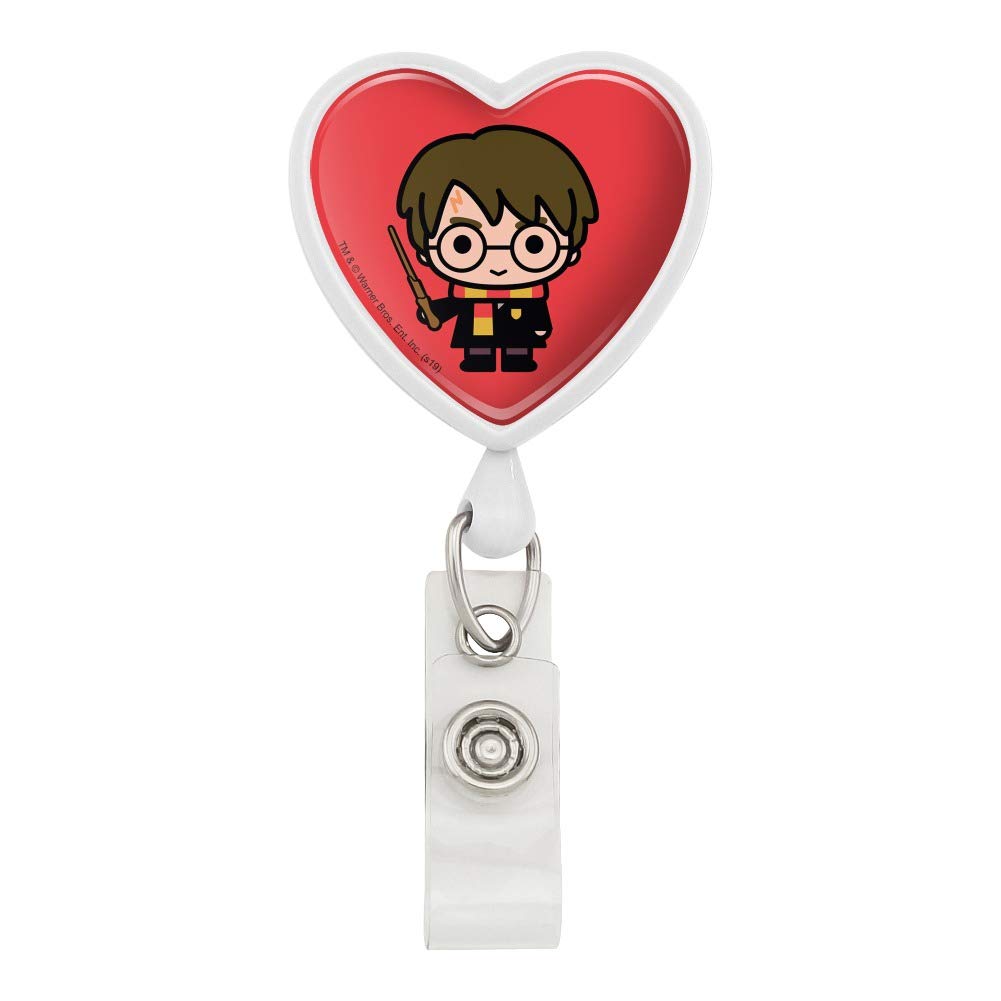 Harry Potter Cute Chibi Character Heart Lanyard Retractable Reel Badge Id Card Holder