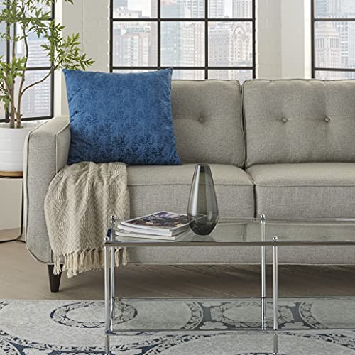 HomeRoots 100% Polyester Navy Blue Distressed Gradient Throw Pillow