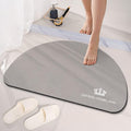 MRS.AJ D Shape Half Moon Bath Mat  NonSlip & Super Absorbent Anti Slip Mat (Light Grey)