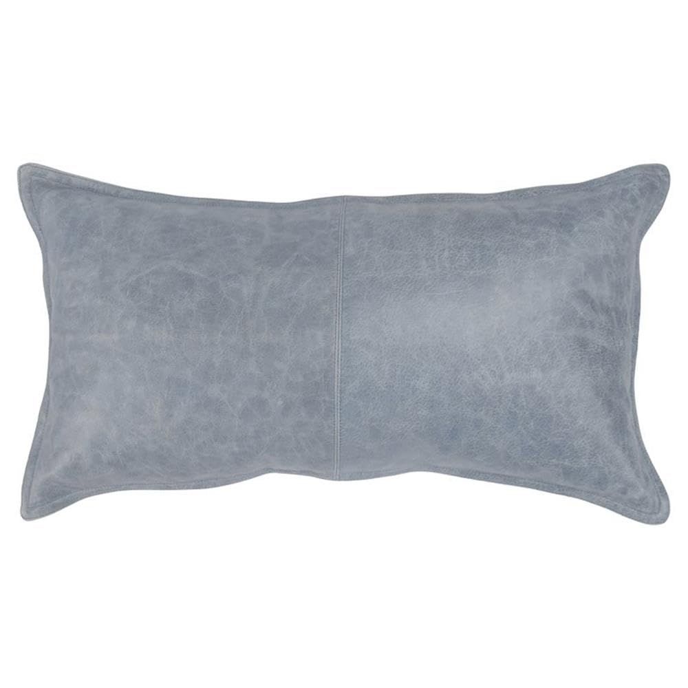 Kosas Home Cheyenne 14X26 Genuine Leather Throw Pillow In Ice Blue