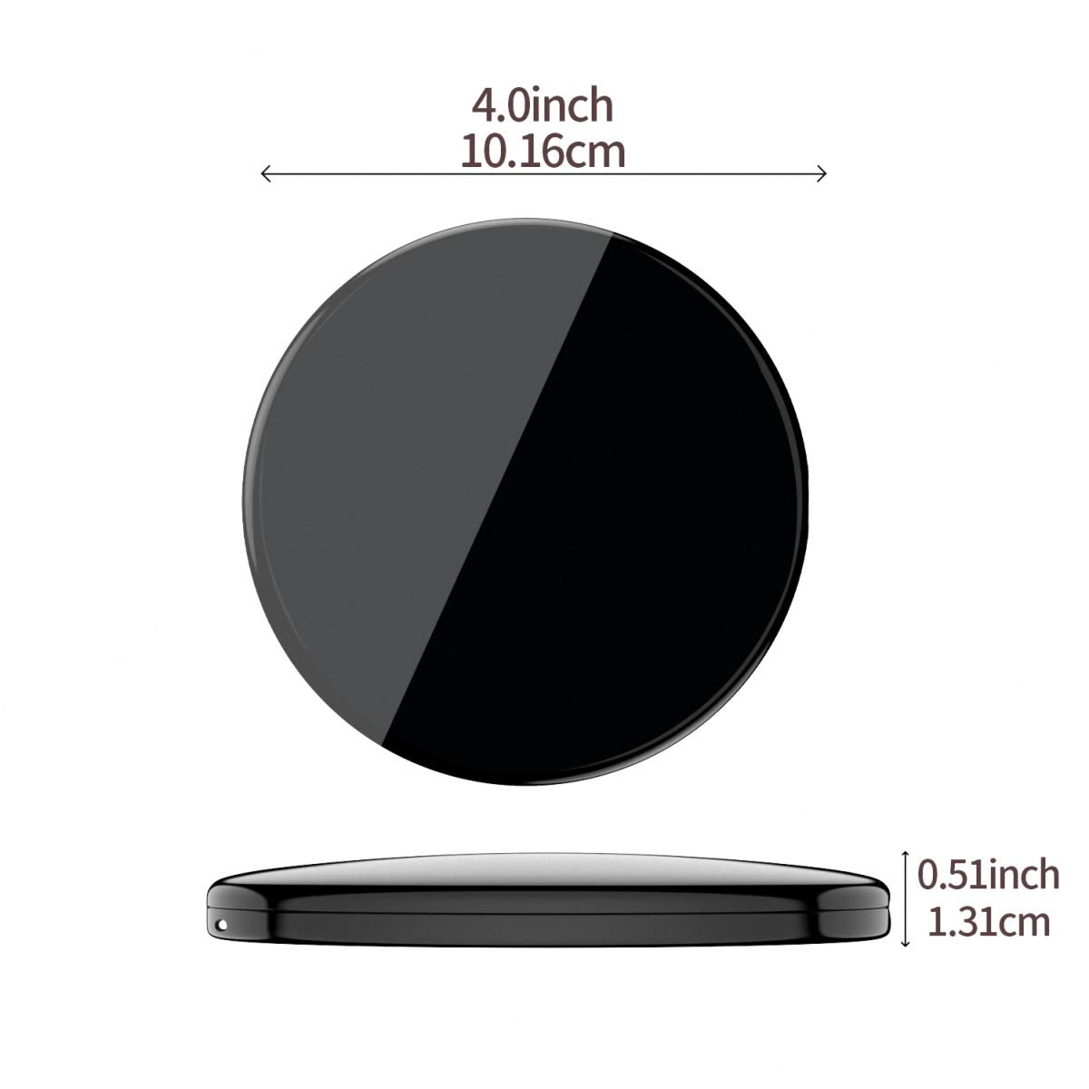 Gospire Pocket Makeup Mirror For Travel, 1X/10X Double Sided Magnifying Compact Handbag Cosmetic Mirror, 4 Inch Ultra-Thin Handh