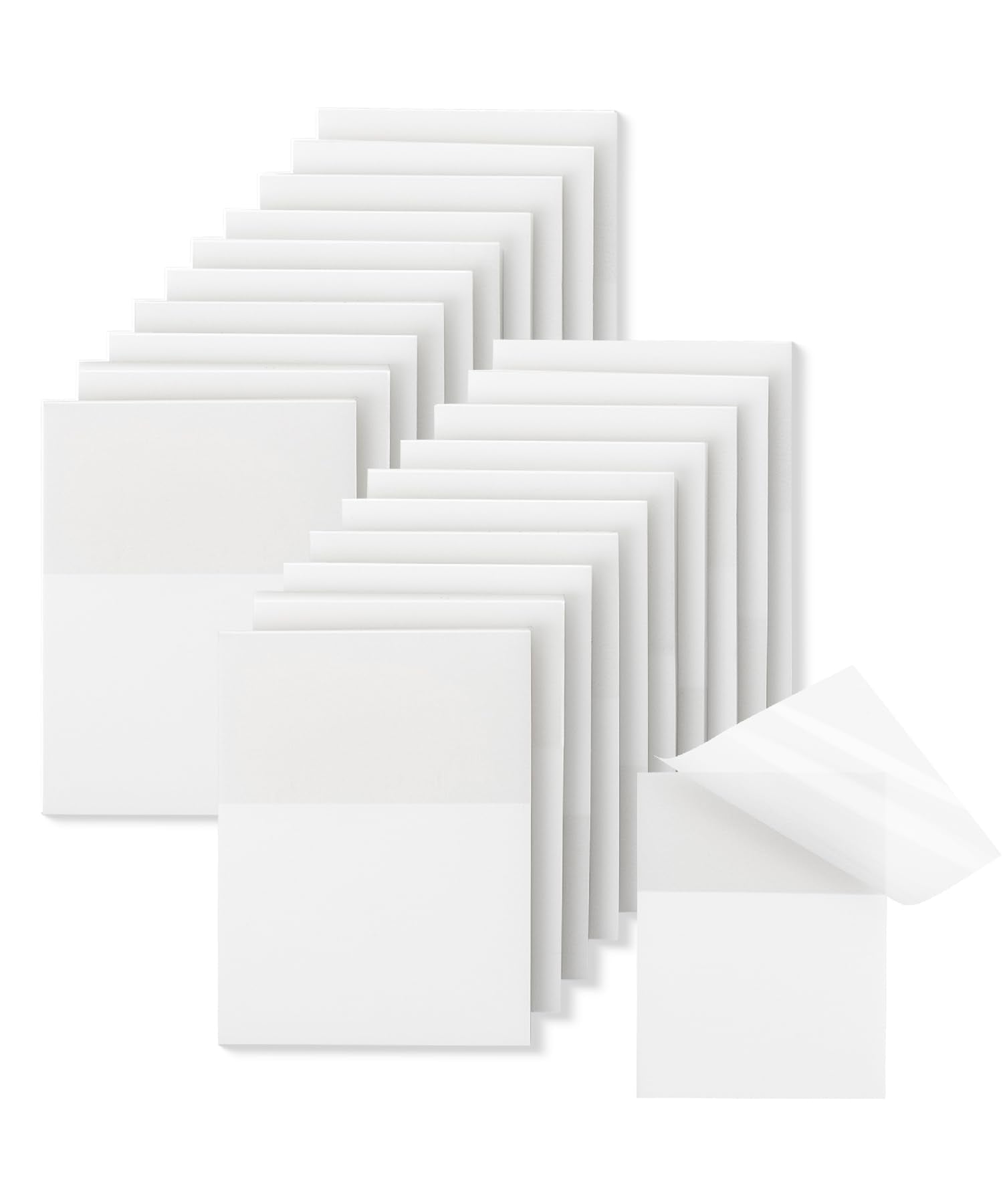 Mr. Pen- Transparent Sticky Notes, 1.5'X2', 20 Pads, 1000 Sheets, Clear See Through Sticky Notes, Small Sticky Notes Transpare