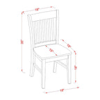 East West Furniture NFC-BLK-W Norfolk Dining Chairs - Slat Back Wood Seat Kitchen Chairs, Set of 2, Black