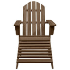 vidaXL Vintage-Inspired Patio Chair with Ottoman - Solid Hardwood and Pinewood - Brown Outdoor/Indoor Furniture - Durable and Weather-Resistant