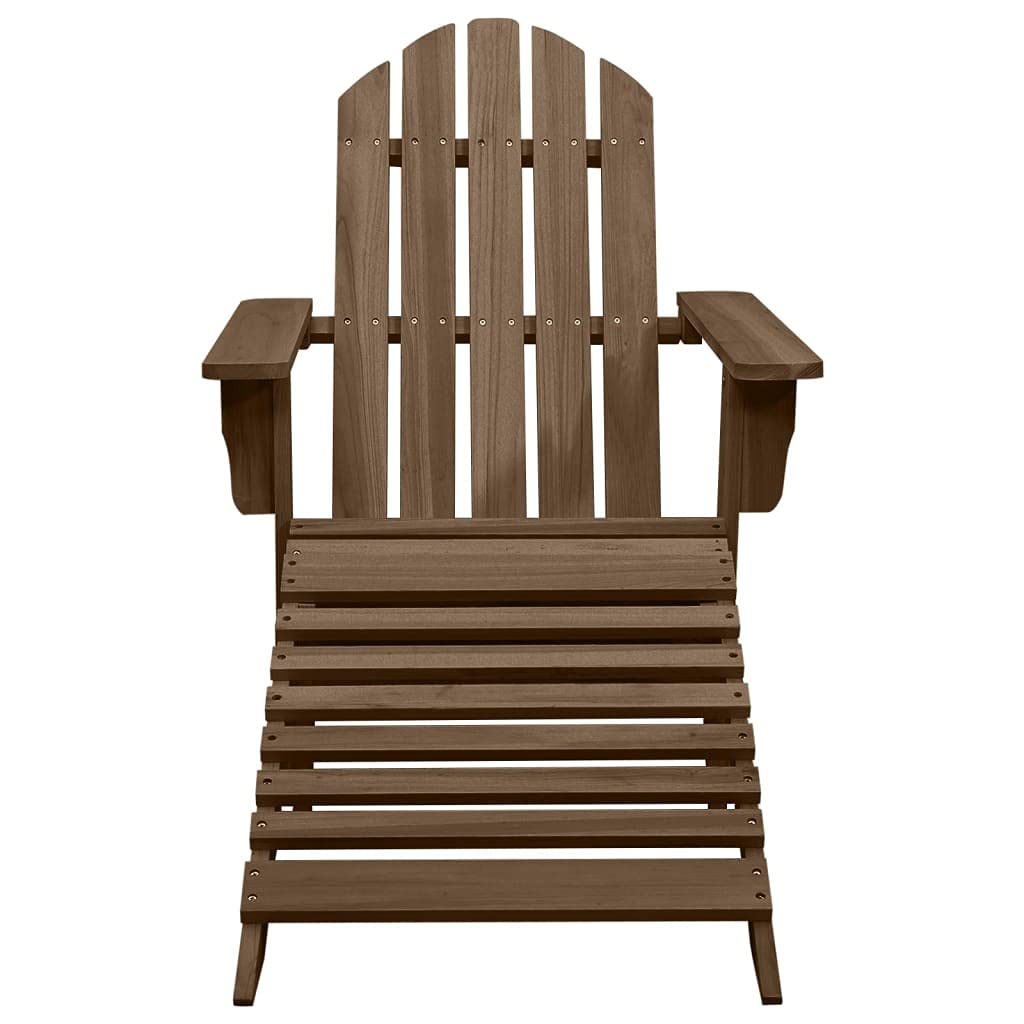 vidaXL Vintage-Inspired Patio Chair with Ottoman - Solid Hardwood and Pinewood - Brown Outdoor/Indoor Furniture - Durable and Weather-Resistant