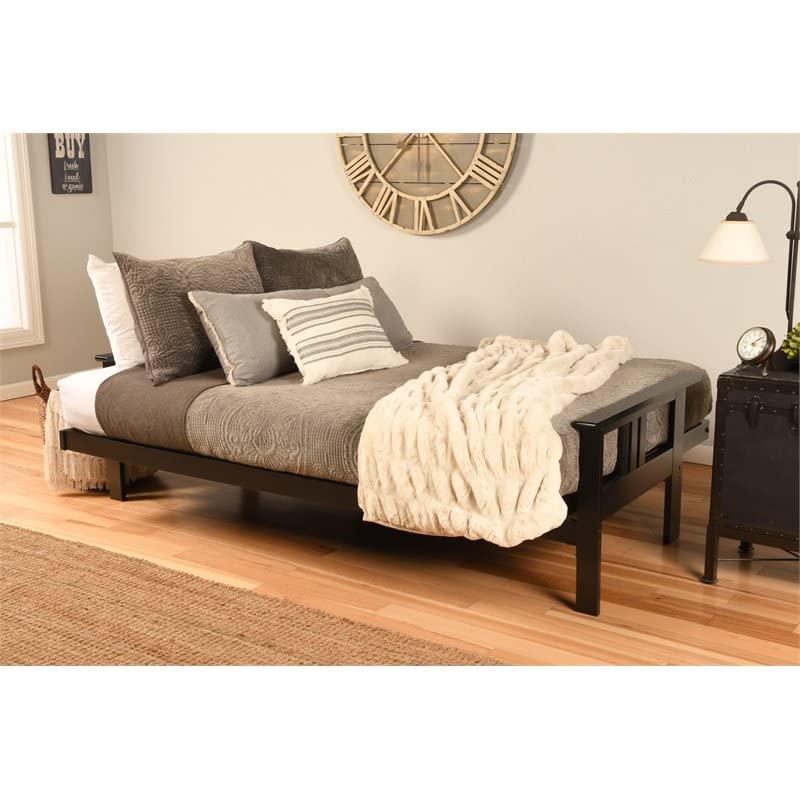 Kodiak Furniture Monterey Black Sofa with Linen Charcoal Fabric Mattress
