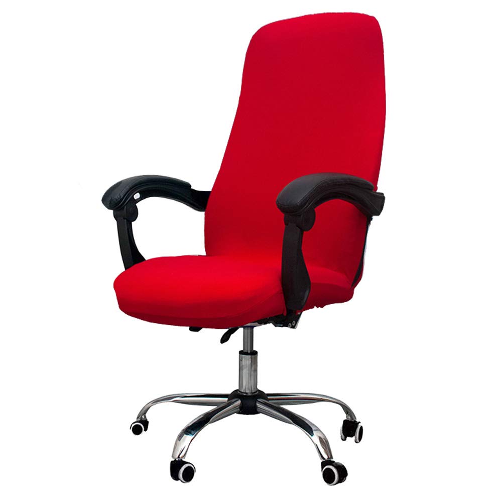 Melaluxe Office Chair Cover - Universal Stretch Desk Chair Cover, Computer Chair Slipcovers (Size: M) - Red