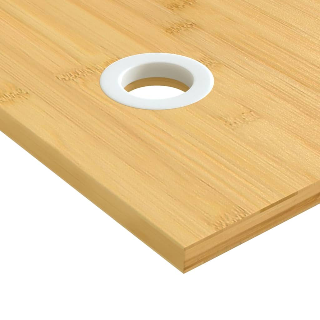vidaXL Durable Bamboo Desk Top 43.3&quot;x21.7&quot;x0.6&quot; - Replacement Table Top with Cable Holes, Ideal for Home Office, Study, and Gaming - Brown, Easy-to-Cleanup.