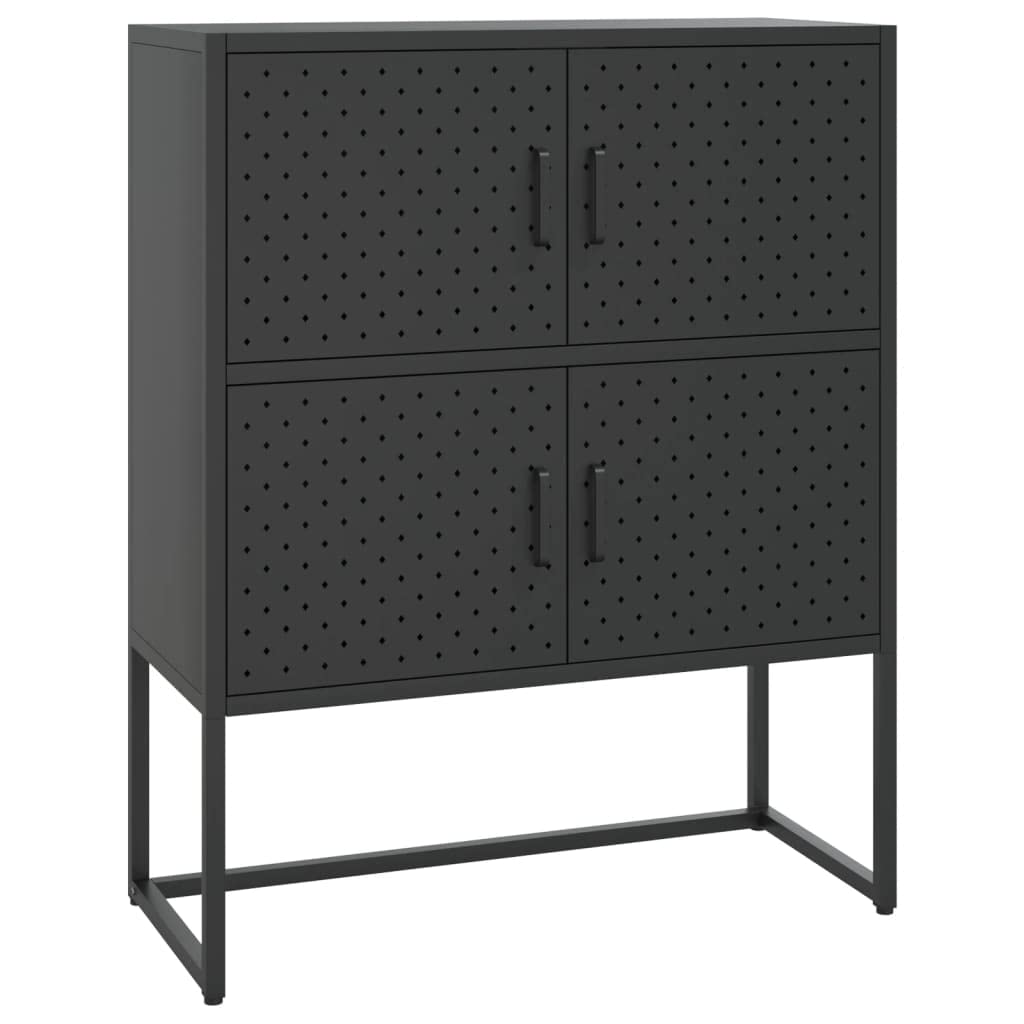 vidaXL Highboard Black 31.5&quot;x13.8&quot;x39.4&quot; Steel