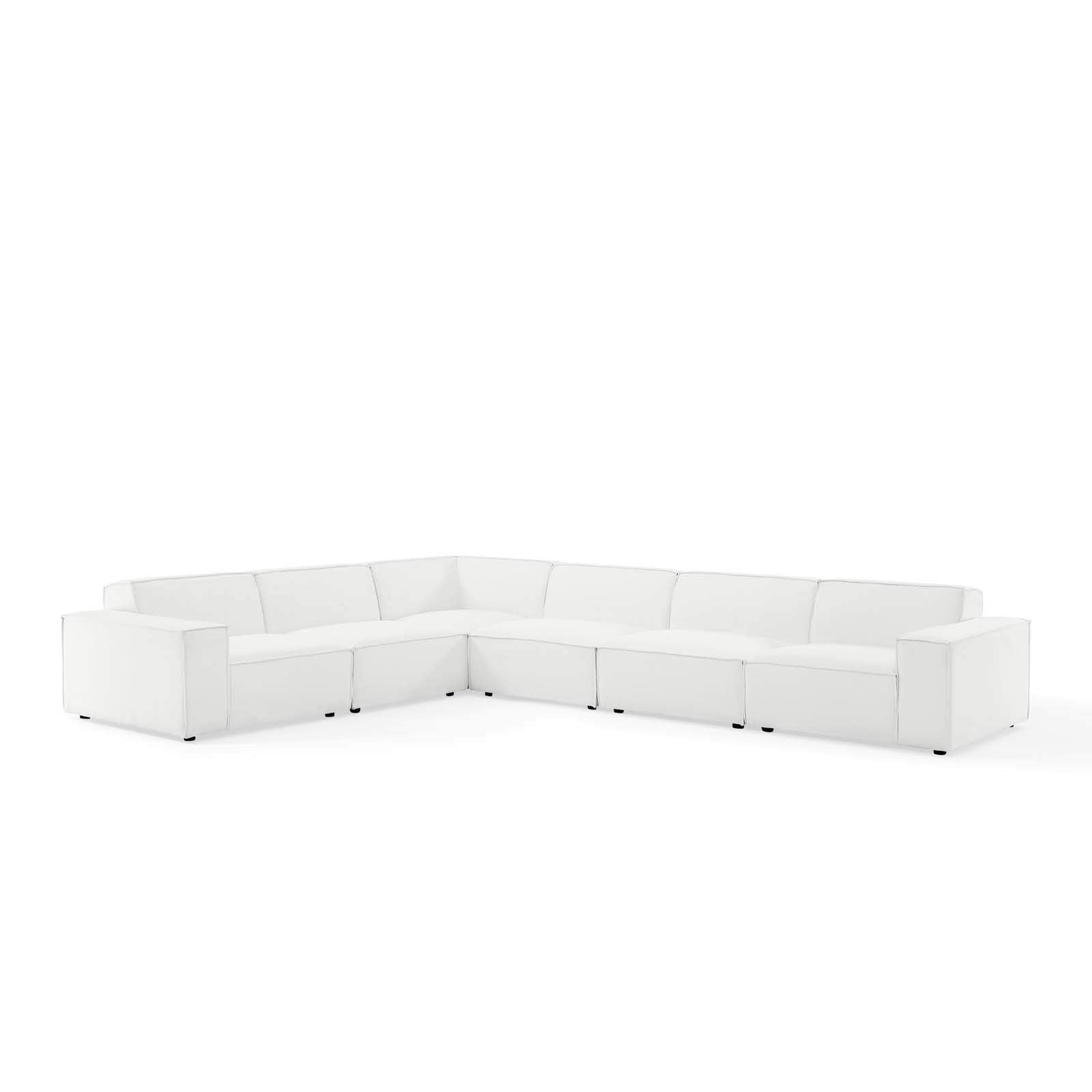 Modway Restore 6-Piece Upholstered Sectional Sofa in White