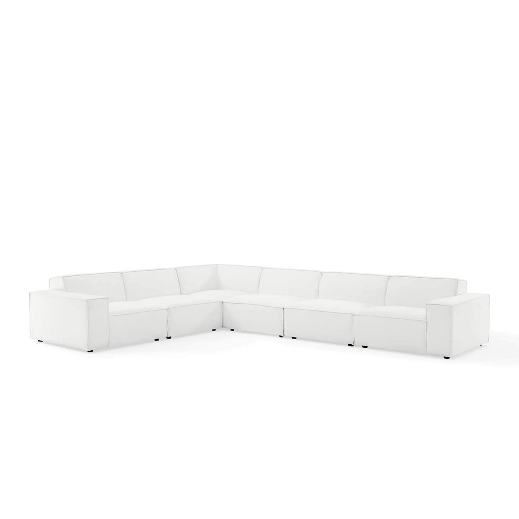 Modway Restore 6-Piece Upholstered Sectional Sofa in White