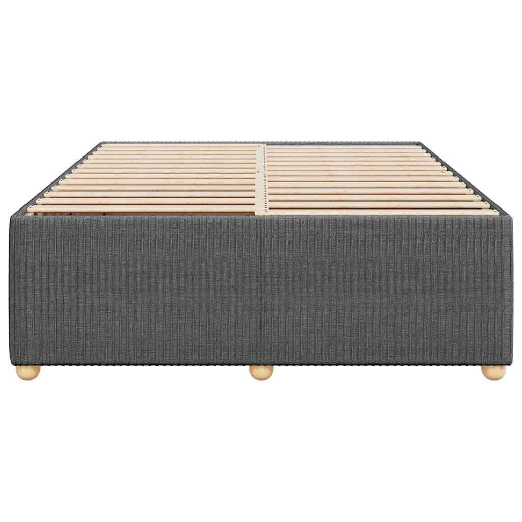 vidaXL Full Dark Gray upholstered Bed Frame - Modern Bedroom Essentials - Sturdy Design - Mattress Base
