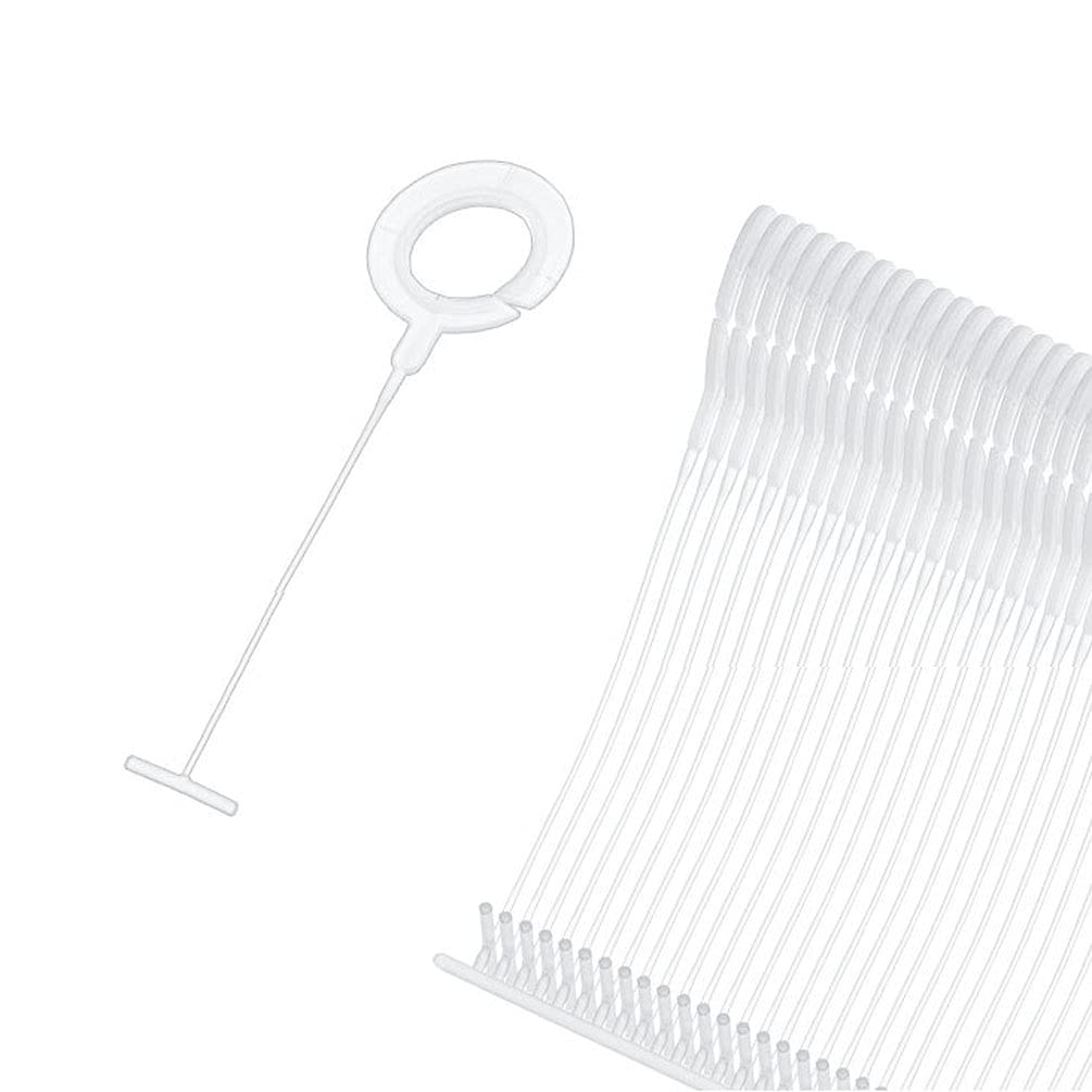 1000 Pcs Plastic J Hook Clothing Tagging Fasteners For Tag Label, 2 Inch (Clear)