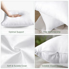 Otostar Pack Of 2 Throw Pillow Inserts, 18 X 18 Square Cushion Inner Soft Fluffy Plump Stuffer Cushion Pads White Decorative Pillow Inserts