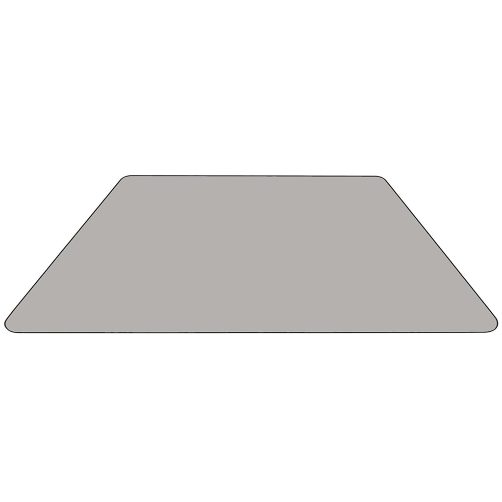 Flash Furniture Wren Mobile 22.5''W X 45''L Trapezoid Grey Hp Laminate Activity Table - Height Adjustable Short Legs