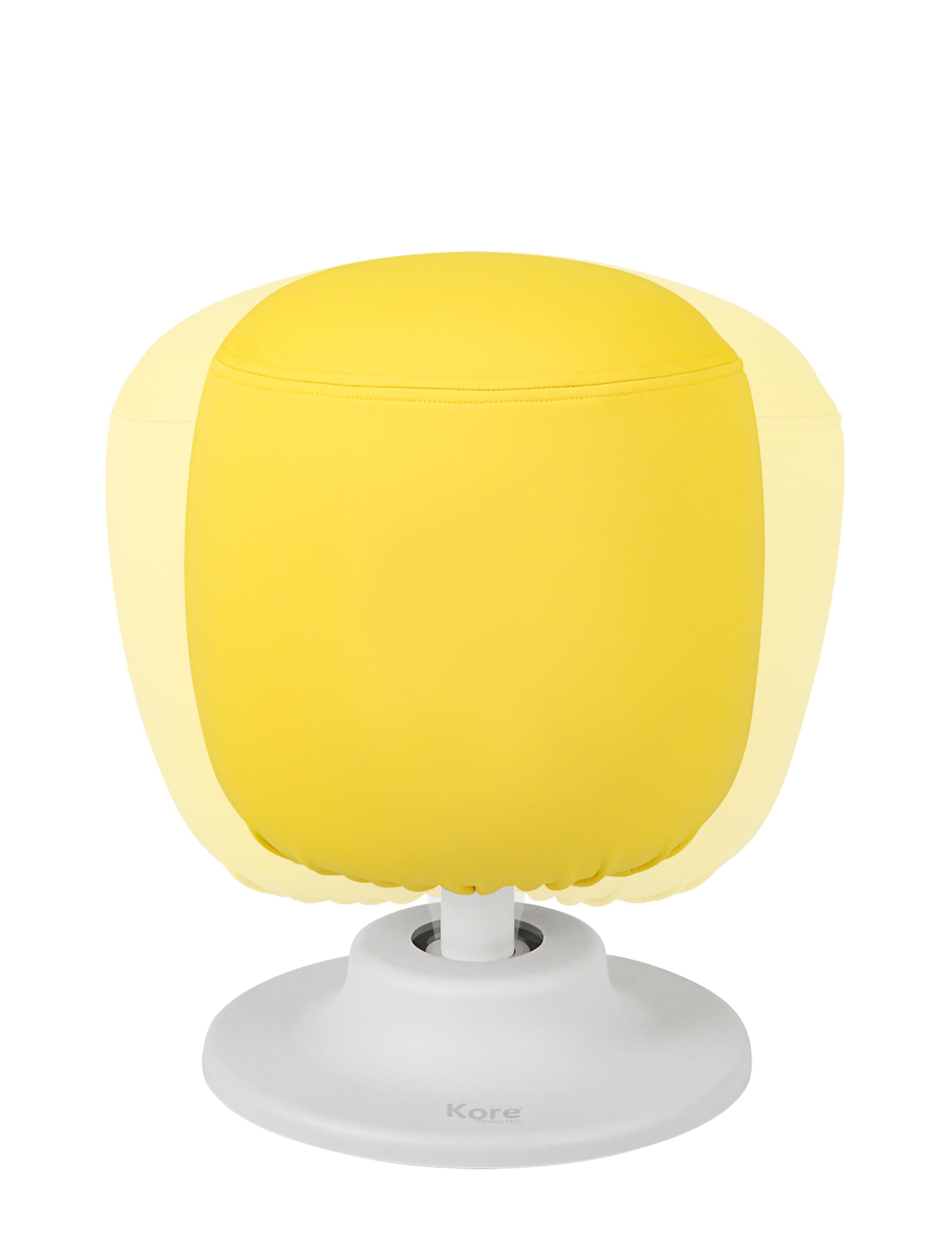 KORE Design Kids Adjustable Pivot Stool, Waterproof Fabric Desk Chair Comfy for Students, Kid Computer Chair for School, Home, Active Sitting, ADD/ADHD, Autism, Girls/Boys, Small (13-17“), Yellow
