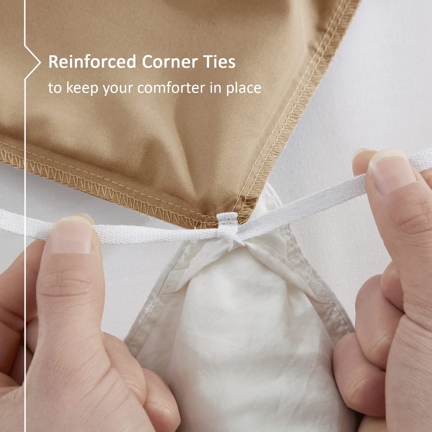 Nestl Mocha Brown Queen Duvet Cover Set - 3 Piece Microfiber with Button Closure, 90x90 inches, Includes 2 Pillow Shams