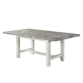 Steve Silver Co Gray Marble Top Dining, Pine Solids, Antique White Finish, Cross Stretchers, Primitive Styling Table