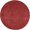 Nourison Essentials Indoor/Outdoor Brick Red 4' X Round Area Rug, Easy -Cleaning, Non Shedding, Bed Room, Living Room, Dining Ro