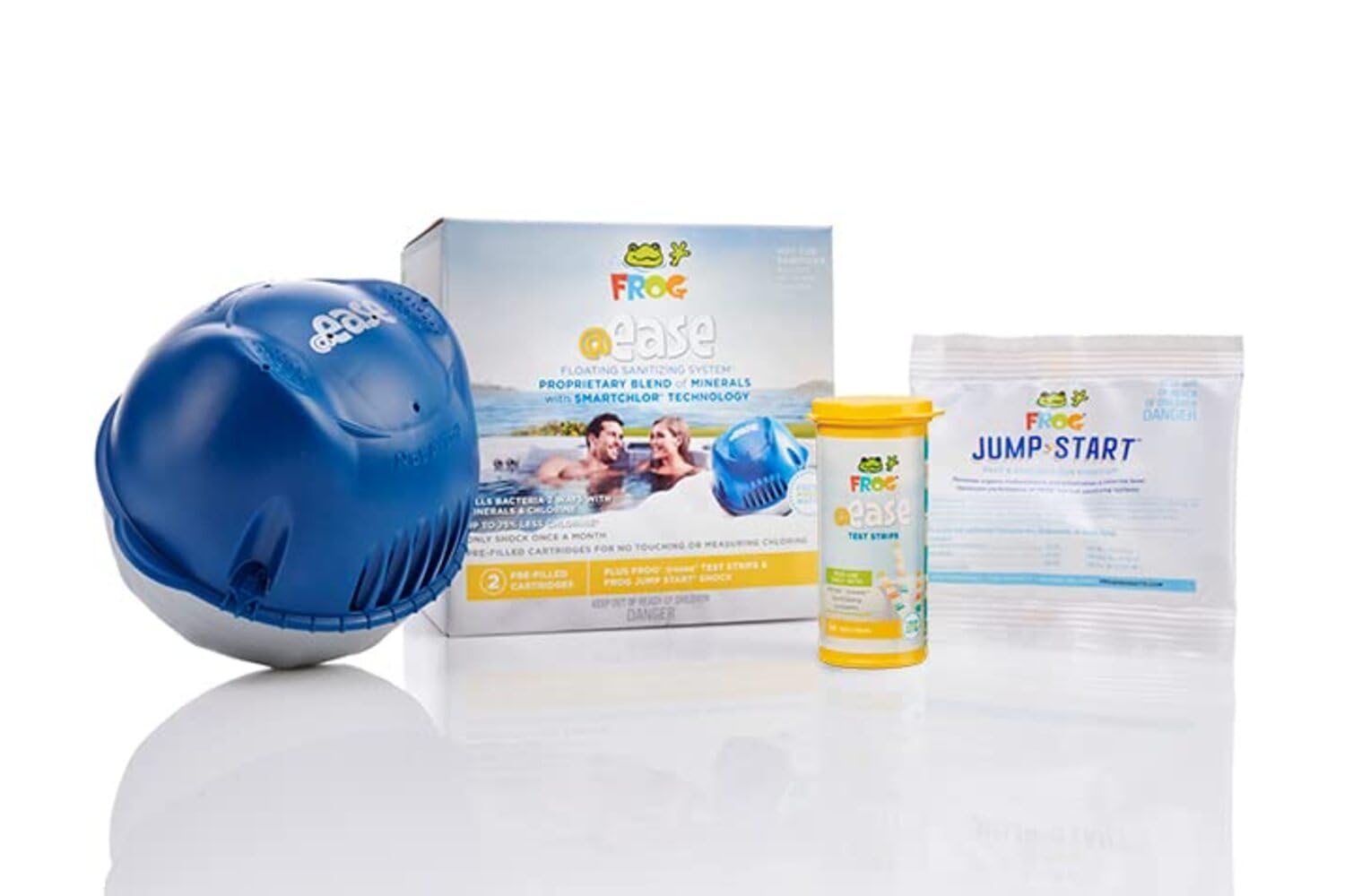 Frog @Ease Floating Sanitizing System For Hot Tubs, Quick And Easy Self-Regulating Hot Tub Sanitizer With Sanitizing Minerals An