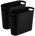 rejomiik Small Trash Can, Slim Garbage Can Plastic Waste Basket with Handles 3.5 Gallon Container Bin for Narrow Spaces Bathroom