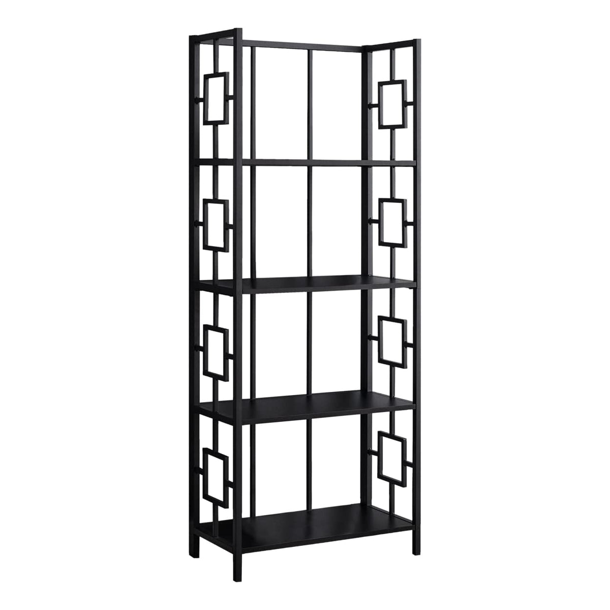 HomeRoots 62' 4 Tier Bookcase Blackwithblack Metal Etagere