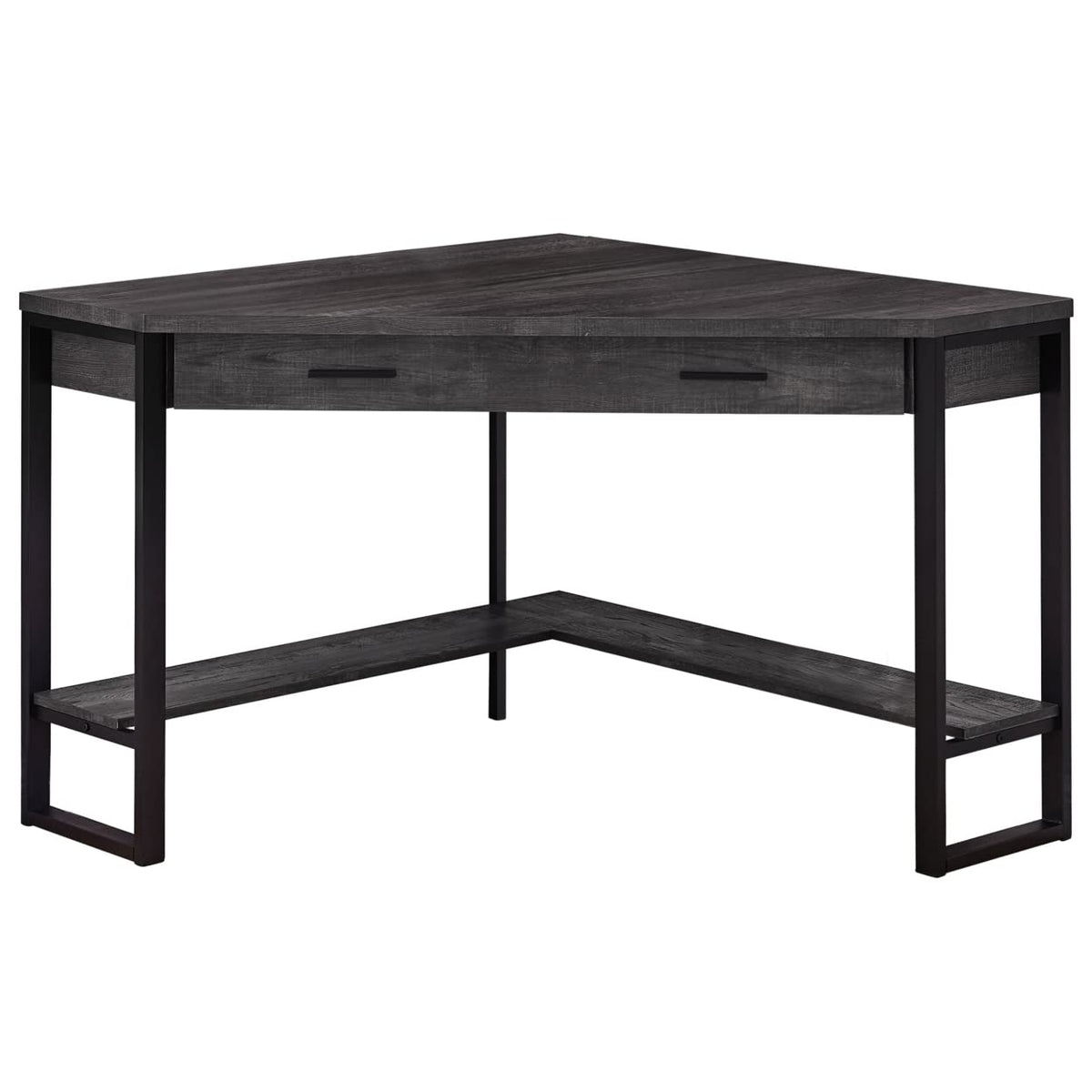 HomeRoots Decor 42-inch X 42-inch X 30-inch Black Reclaimed Wood Corner Computer Desk