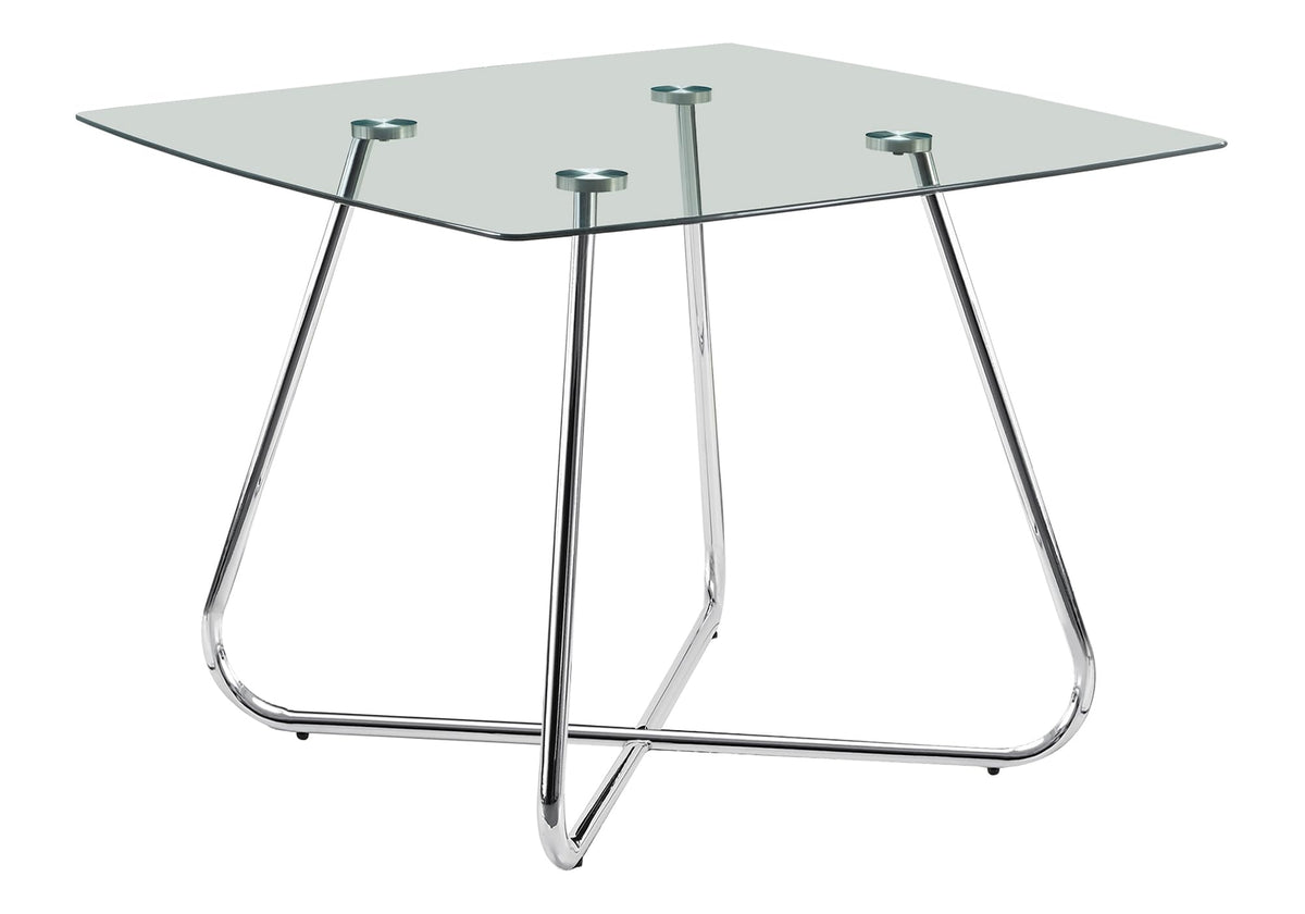 Monarch Specialties , Dining Table Chrome Metal Tempered 40'L