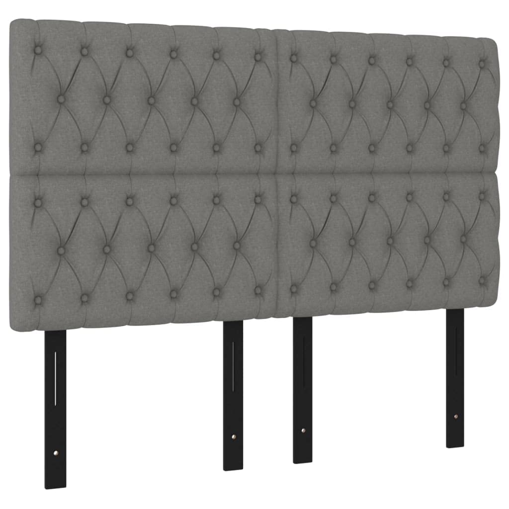 Vidaxl Durable Fabric Headboards, Dark Gray, Classic Design, Set Of 4, Perfect For Any Bedroom