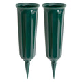 Green Plastic Cemetery Vase, 2-Pack