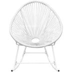 vidaXL White Outdoor Rocking Chair - Scandinavian and Farmhouse Style - Weather-Resistant PE Rattan - Hard-Wearing - Suitable for Daily Use - Dimensions: 28.5" x 30.3" x 35.4"