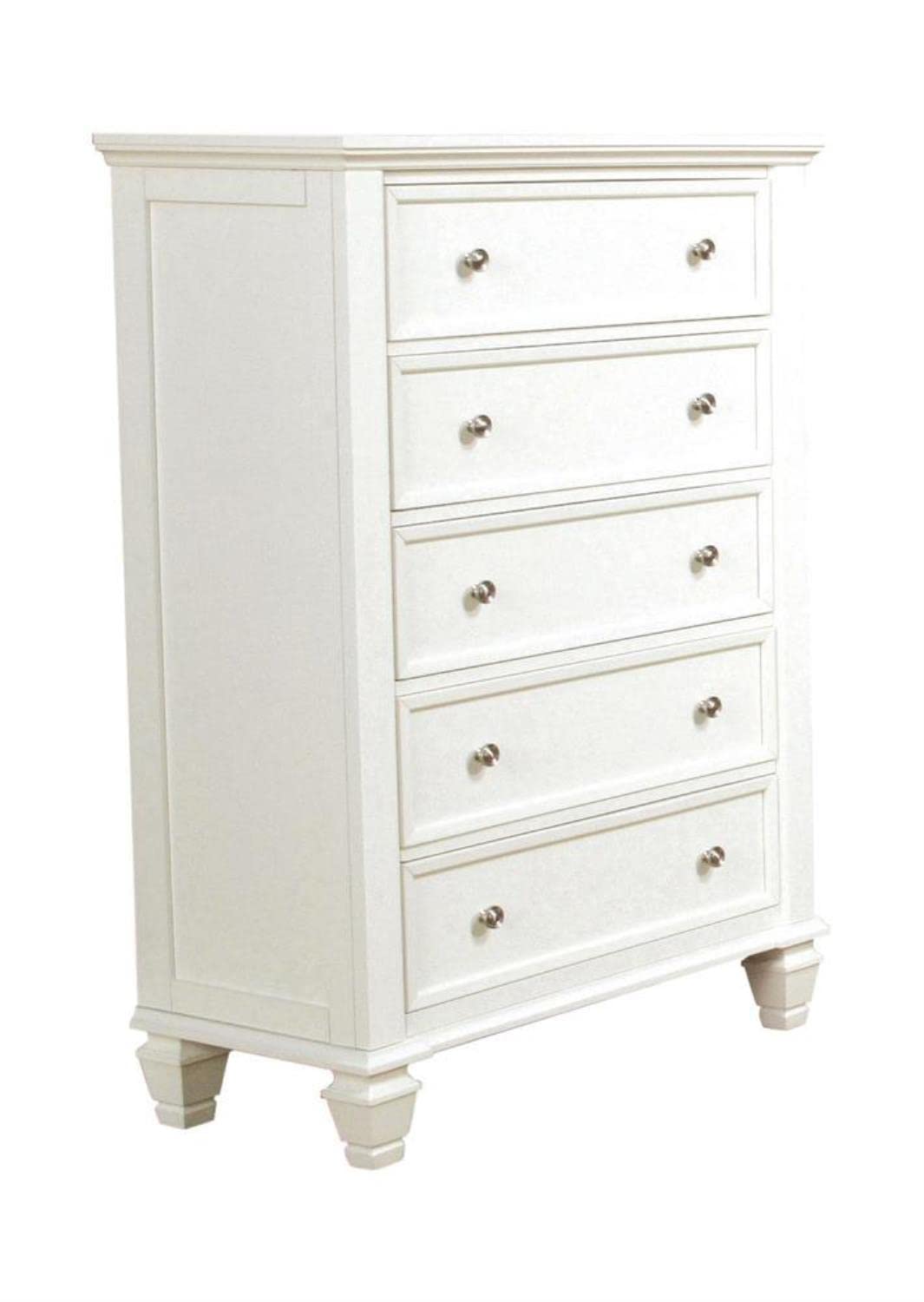 Coaster Furniture Sandy Beach 5-Drawer Chest White 201305