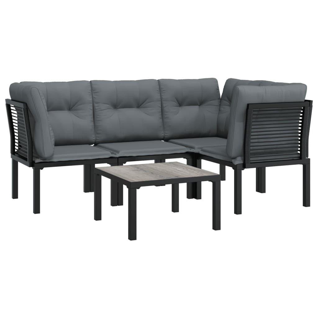 vidaXL 5-Piece Patio Lounge Set with Weather- Material, Sturdy Steel Frame, Comfortable Cushions, Flexible Modular Design, Styli