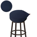 Buyue Bar Stool Covers, Luxury Fabric Dia.12-14' Round Crease-Resistant Stretchy Washable Jacquard Dustproof Stool Seat Slipcover, S-Navy Blue-1 Count