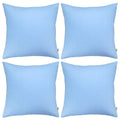 Thmyo 4-Pack 100% Cotton Comfortable Solid Decorative Throw Pillow Case, Square Cushion Cover Pillowcase Sublimation Blank Pillow Covers Diy Throw Pillowcase For Sofa(20X20 Inch/ 50X50Cm,Sky Blue)