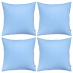Thmyo 4-Pack 100% Cotton Comfortable Solid Decorative Throw Pillow Case, Square Cushion Cover Pillowcase Sublimation Blank Pillow Covers Diy Throw Pillowcase For Sofa(20X20 Inch/ 50X50Cm,Sky Blue)