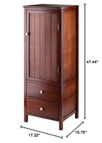 Ergode French Country Style Jelly Cupboard - Ample Storage, Walnut Finish
