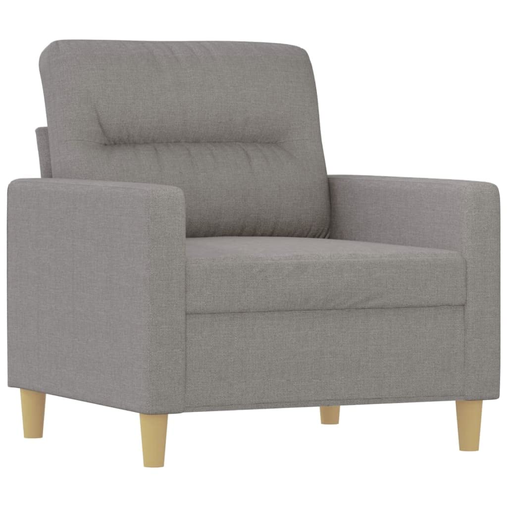 vidaXL Modern Fabric Armchair with Footstool - Light Gray - Comfy Seating for Living Room, Lounge - Easy Assembly Required