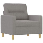 vidaXL Modern Fabric Armchair with Footstool - Light Gray - Comfy Seating for Living Room, Lounge - Easy Assembly Required