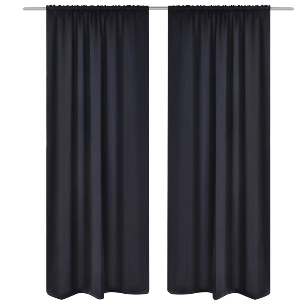 2 pcs Black Slot-Headed Blackout Curtains 53&quot; x 96&quot;