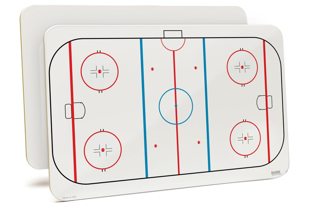 Large 11' X 17' X 1/8' Dry-Erase Coaching Board. Hockey Print On One Side, Perfect For Coaches & Athletes Alike By Optima Dry