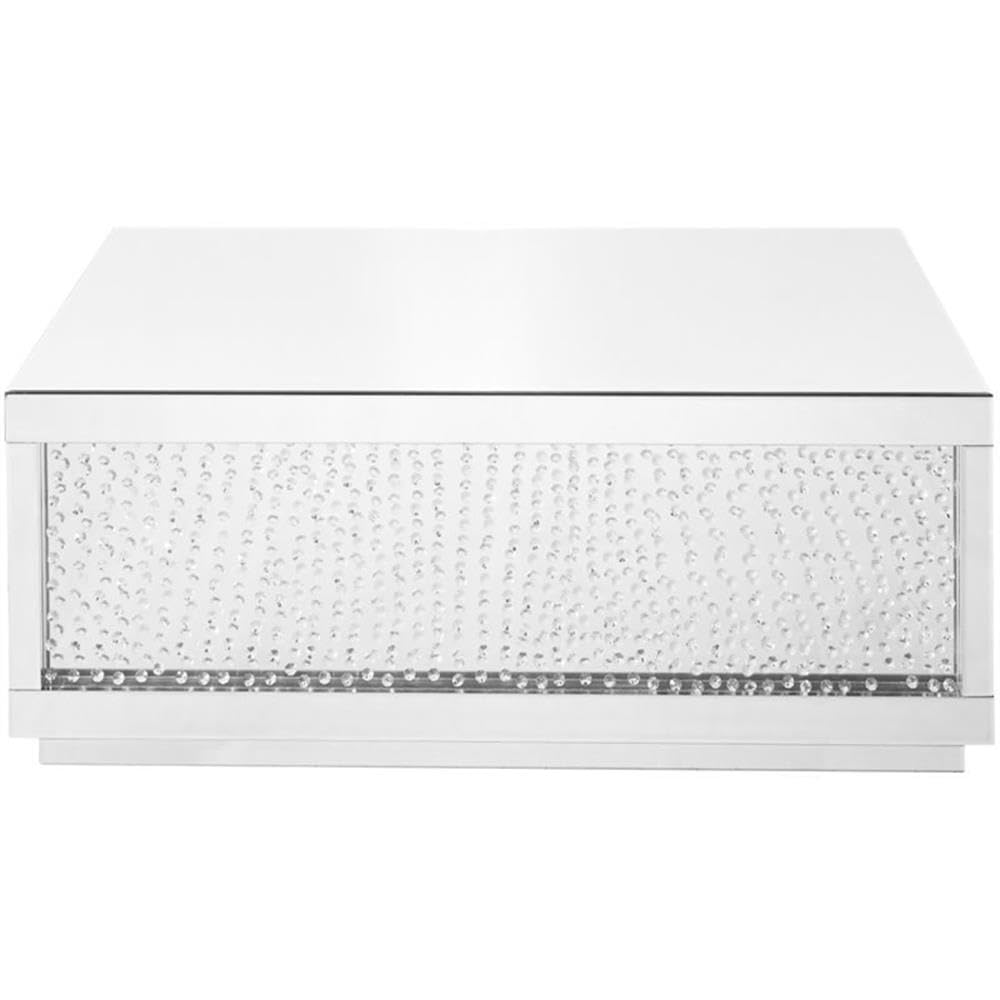 Elegant Decor Modern 48&quot; Clear Crystal Mirrored Accent Coffee Table