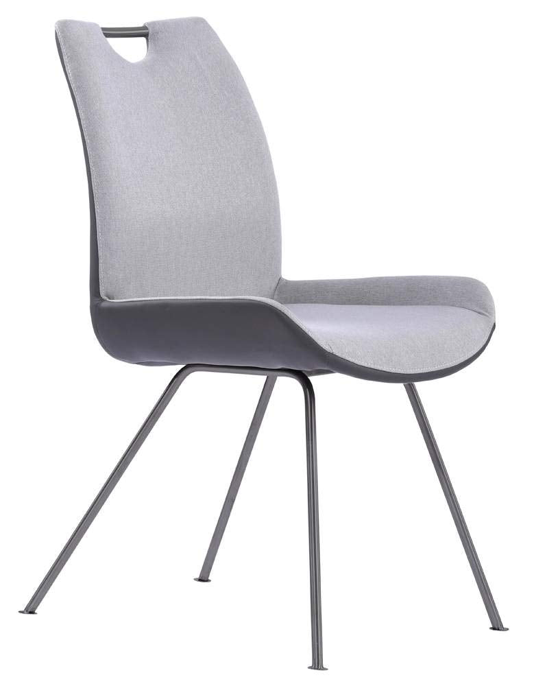 Armen Living Coronado Dining Chairs (Set of 2), Front Pewter with Back Grey PU