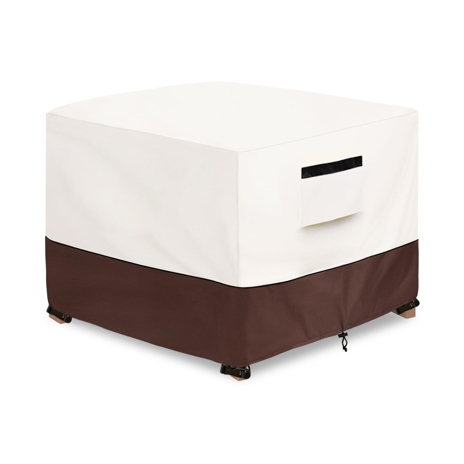 Aacabo Patio Ottoman Cover,22W x 22D x 18H inch,Waterproof Square Patio Small Side Table Cover,Suitable for 3-Piece Outdoor Wick