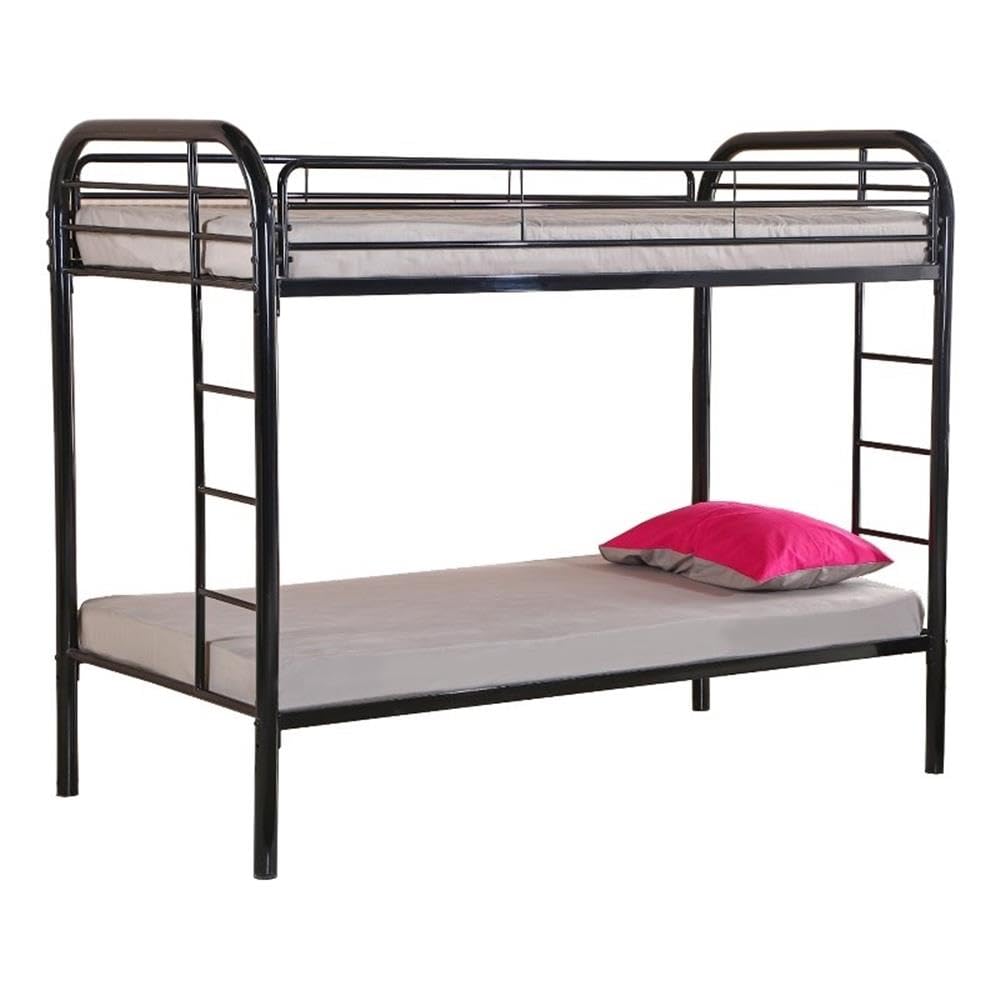 Better Home Products Oasis Twin Over Twin Metal Bunk Bed in Black