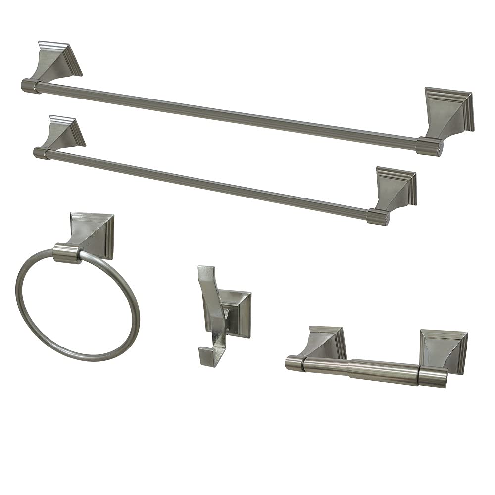 Kingston Brass BAHK61212478SN Monarch Bathroom Hardware Set, 24-inch Length, Brushed Nickel